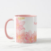 Roze koffie en speciaal gepersonaliseerde koffie mok (Links)