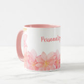 Roze koffie en speciaal gepersonaliseerde koffie mok (Voorkant links)
