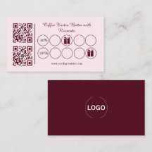 Roze Koffie Loyalty Card QR Beloningen