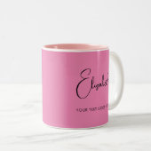Roze koffie Mok Script Name Text Sjabloon (Voorkant rechts)