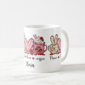 ROZE KOFFIE MOKKEN VREDE VALENTIJNSDAG NAAM MOK (Voorkant rechts)
