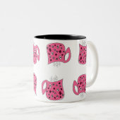 Roze koffie tweekleurige koffiemok (Voorkant rechts)