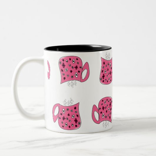 Roze koffie tweekleurige koffiemok (Links)