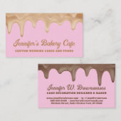 Roze koffiebanketbakkerij Chef Abstract crème Visitekaartje (Voorkant / Achterkant)