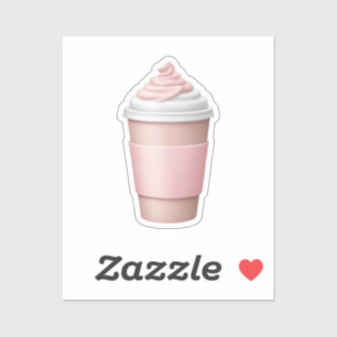 Roze koffiekopje met slagroom emoji sticker