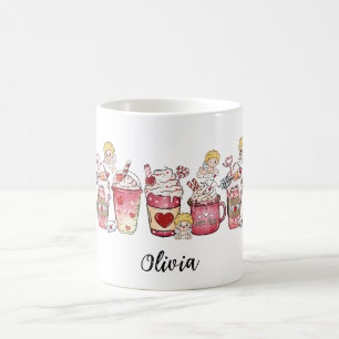ROZE KOFFIEKOPJES CUPID VALENTIJNSDAG NAAM MOK