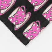 Roze koffiekopjes flesje fleece deken (Hoek)