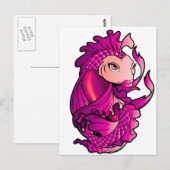 Roze koi briefkaart (Voorkant / Achterkant)