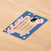 Roze Kokeshi Meisje Transparant Raam Verjaardag Bl Acryl Uitnodigingen (Laagn)