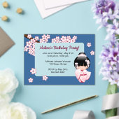 Roze Kokeshi Meisje Transparant Raam Verjaardag Bl Acryl Uitnodigingen (Insitu (Huwelijk))