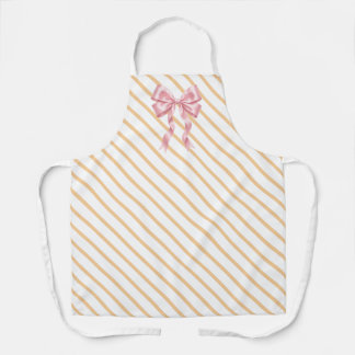 Roze kokette strik met oranje strepen schort