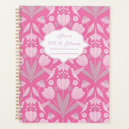Roze kolibrie Coquette gepersonaliseerd jaarlijks Planner