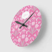 Roze Kolibrie Coquette Gepersonaliseerde bloem Ronde Klok (Hoek)