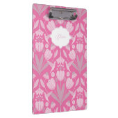 Roze Kolibrie Coquette Gepersonaliseerde bloemen Klembord (Rechts)