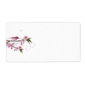 Roze kolibrie en bloemen Verzendlabels Etiket (Voorkant)