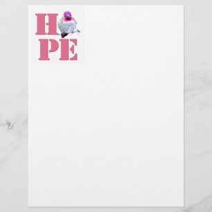 Roze kolibrie HOPE Letterhead Stationery Briefhoofd