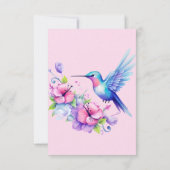 Roze kolibrie meisje Baby shower Dank u Bedankkaart (Achterkant)