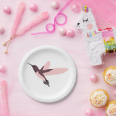  roze kolibrie papieren bordje (Feest)