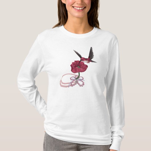 Roze kolibrie-shirt t-shirt (Voorkant)