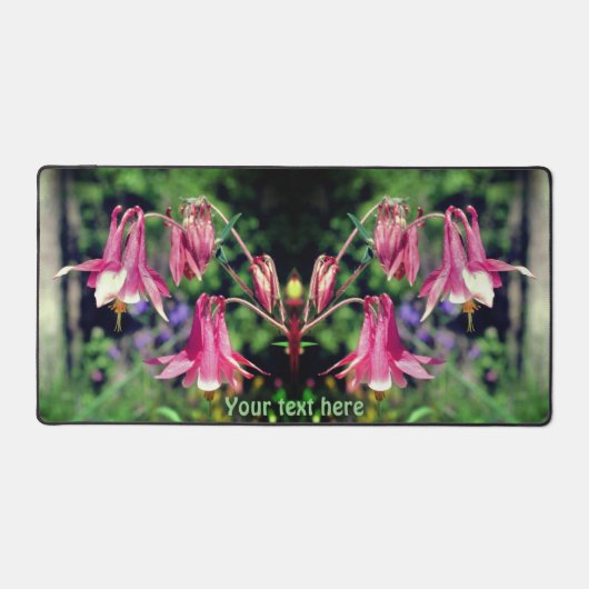 Roze Kolombloemen Sluiten Gepersonaliseerd op Bureaumat (Voorkant)