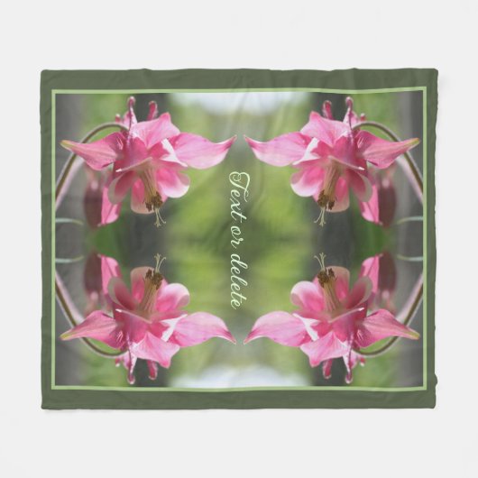 Roze Kolomventilator Abstract gepersonaliseerd Fleece Deken (Voorkant (Horizontaal))