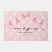 Roze kom als je persoonlijk welkom bent deurmat (Voorkant)