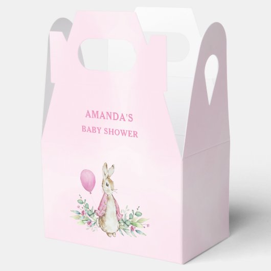 Roze Konijn Baby shower Bedankdoosjes (Geopend)