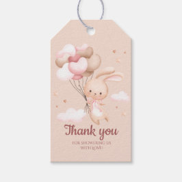 Roze Konijn Baby Shower Bedankt Cadeaulabel