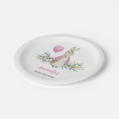 Roze Konijn Baby shower Papieren Bordje (Gekanteld)