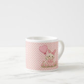 Roze konijn ballon espresso kop (Voorkant rechts)