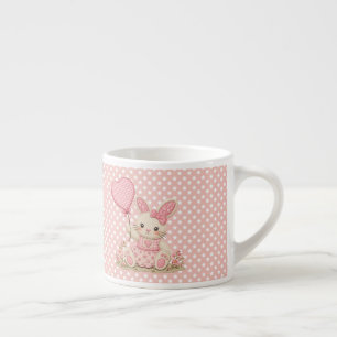 Roze konijn ballon espresso kop