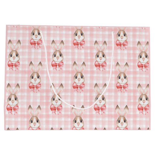 Roze konijn cadeau groot cadeauzakje (Achterkant)
