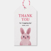Roze konijn Dank je Cadeaulabel (Voorkant)