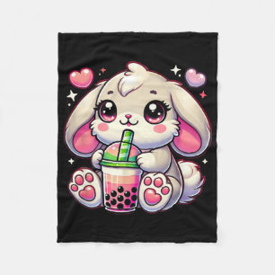 Roze Konijn Drink Bo Melk Thee Kawaii Meme Ea Fleece Deken