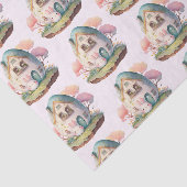 Roze konijn & ei gevormd huis kawaii patroon tissuepapier (Detail)