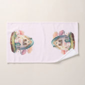 Roze konijn & ei gevormd huis kawaii stijl bad handdoek (Handdoek)