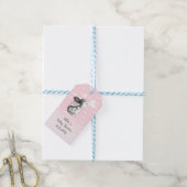 Roze konijn hart confetti cadeau labels cadeaulabel (Met Touw)
