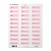 Roze konijn hart retour adres labels (Full Sheet)