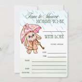 Roze Konijn Invul Baby Shower Uitnodiging (Voorkant)