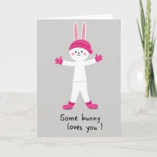Roze Konijn Knuffelkaart Kaart