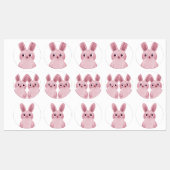Roze konijn met bril labels (Vel)