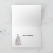 Roze konijn met kroon - Happy Birthday Princess Feestdagen Kaart (Binnen)