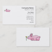 Roze konijn met ventilator. visitekaartje (Voorkant / Achterkant)