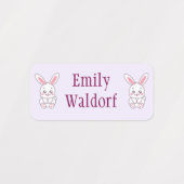 Roze Konijn Naamlabels voor Kinderkleding School Labels (Design 1)