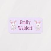 Roze Konijn Naamlabels voor Kinderkleding School Labels (Design 2)