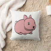 Roze konijn ontwerp op kussensloop kussen (Deken)