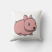 Roze konijn ontwerp op kussensloop kussen (Achterkant)