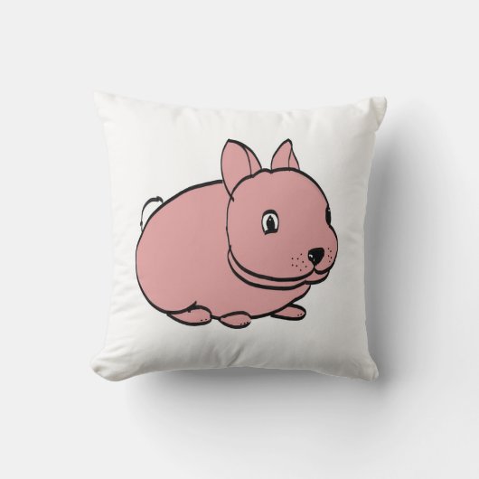 Roze konijn ontwerp op kussensloop kussen (Voorkant)