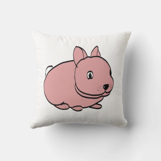 Roze Konijn ontwerp op werpkussen Kussen (Achterkant)