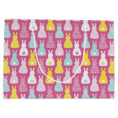 Roze konijn Pasen Verjaardag Groot Cadeauzakje (Achterkant)